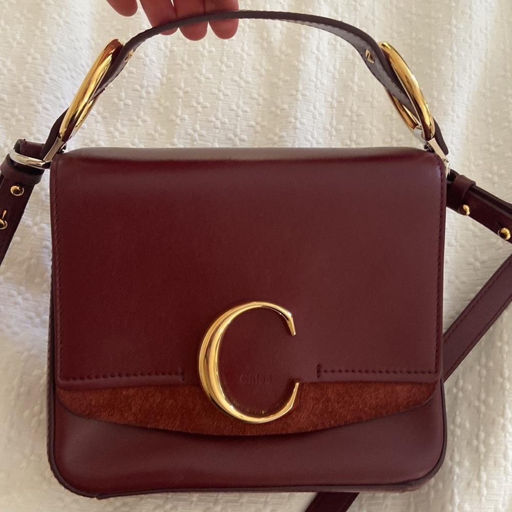 C Small Square Shoulder Bag- Sepia Brown - Picture 6 of 9